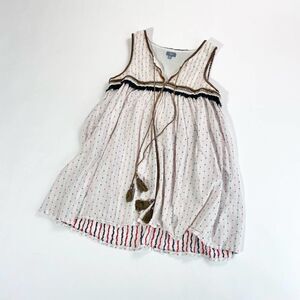 Vizio M embroidered boho tunic tank with tassels